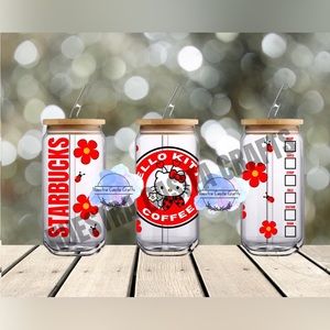 Ladybug hello kitty glass cup ❤️